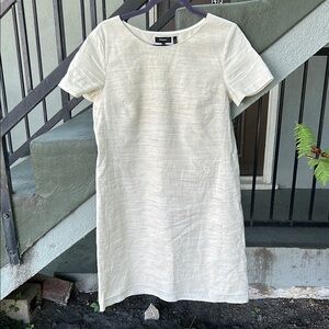 Theory Linen Blend Dress Coastal Business Casual Vacation Preppy Beach Sz M
